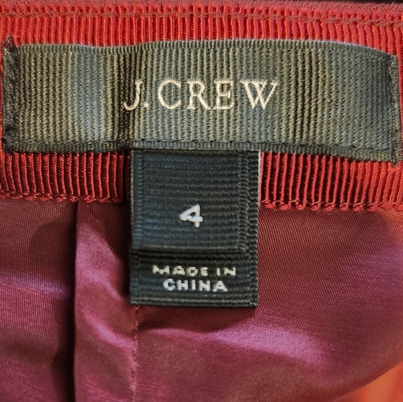 EUC J CREW BURGUNDY LASER CUT-OUT GEOMETRIC A-LINE MIDI SKIRT, SZ4 - Picture 11 of 14